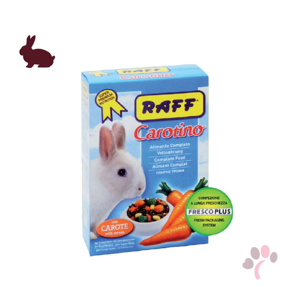 Raff Carotino alimento vitaminizzato per Conigli Nani con Carota disidratata